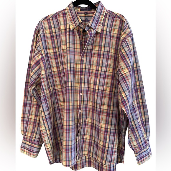 Alan Flusser men’s plaid long sleeve button down size XL - Picture 1 of 7